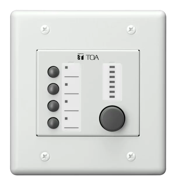 TOA Electronics ZM-9014 Assignable 4-Button Remote Panel with Volume Control & LED Indicators - TOA Electronics