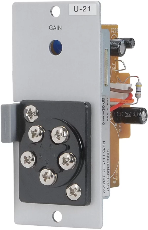 Toa Electronics U-21S - Unbalanced Line Level Input Module with Remote Volume Control (Screw Terminals) - TOA Electronics