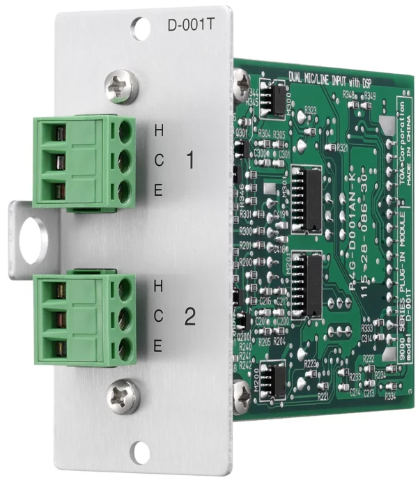 Toa Electronics D-001T - Dual Mic/Line Input Module with DSP for Series 9000 Amplifiers - TOA Electronics