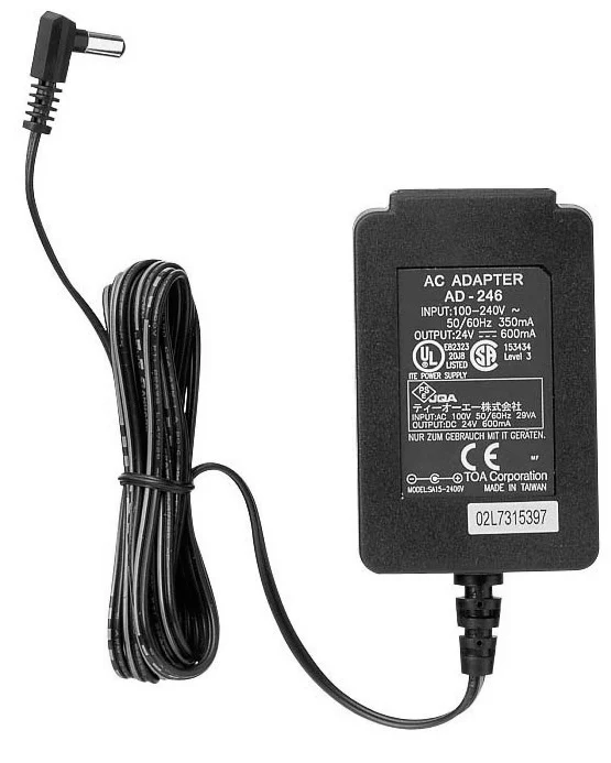 Toa Electronics AD-246 - AC Power Supply for NX-100, EV-20R, and PM-20EV - TOA Electronics