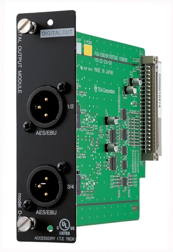 Toa Electronics D-972AE - 4 x Digital Output Module for D-901 and DP-K1 (AES/EBU) - TOA Electronics
