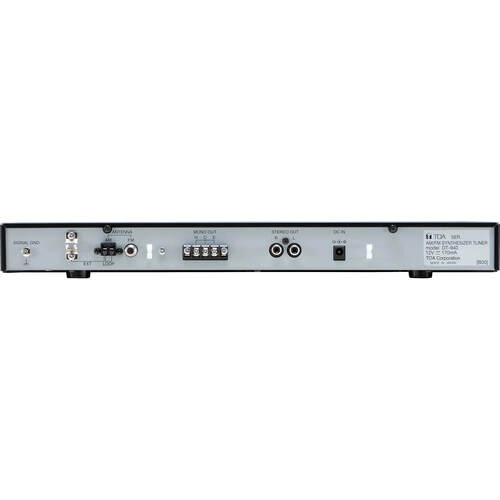 Toa Electronics AM/FM Tuner- 40 Presets- Digital Display- Black (1U) - TOA Electronics