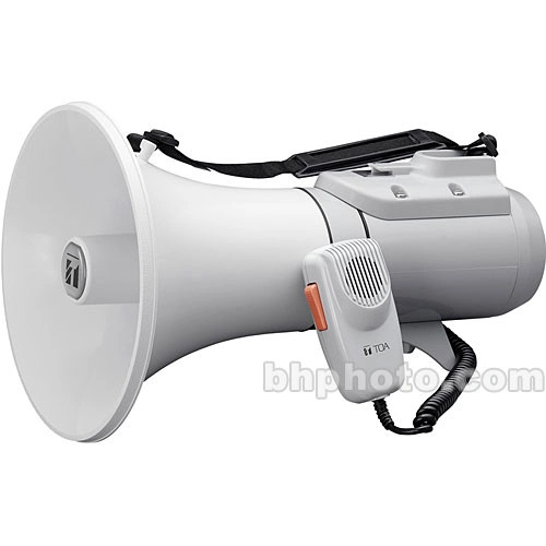 Toa Electronics ER-2215 15W Shoulder-Held Megaphone with Detachable Microphone (Gray) - TOA Electronics
