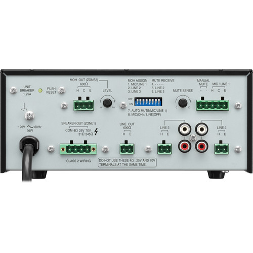 TOA Electronics BG-235 CU Mixer/Amplifier- 35W- Three Inputs- MOH Output- Auto Mute - TOA Electronics