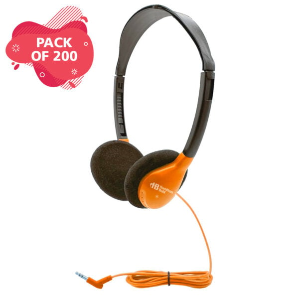 HamiltonBuhl Personal On-Ear Stereo Headphone - ORANGE - 200 Pack - Hamilton Electronics Corp.