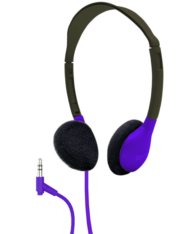 HamiltonBuhl Sack-O-Phones, 10 Personal Headphones in Purple in a Carry Bag - Hamilton Electronics Corp.