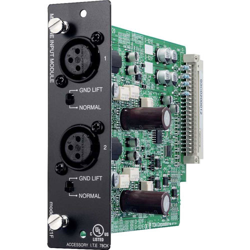 Toa Electronics D-921F - 2 x Mic/Line 24-Bit Input Module for D-901 and DP-K1 (XLR-F) - TOA Electronics