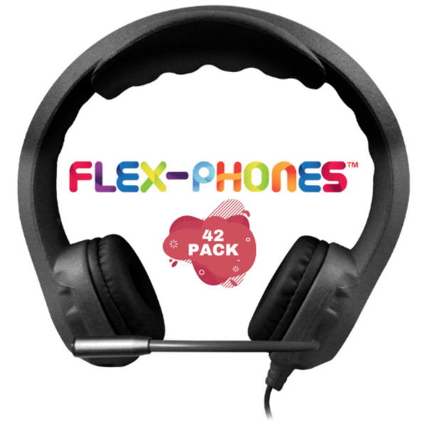 Hamilton Kid's Flex-Phones 3.5mm TRRS Headset with Gooseneck Microphone - BLACK - 42 Pack - Hamilton Electronics Corp.