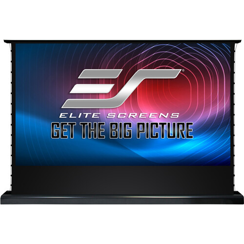 Elite Screens Kestrel Tab-Tension 101" 16:9 Ultra-Short Throw ALR Electric Floor-Rising Screen (Black Casing) - Elite Screens Inc.