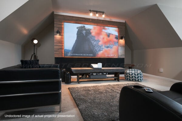 Elite Screens Aeon CLR Series Fixed Frame 123" 16:9 Projector Screen with Ceiling Ambient Light - Elite Screens Inc.
