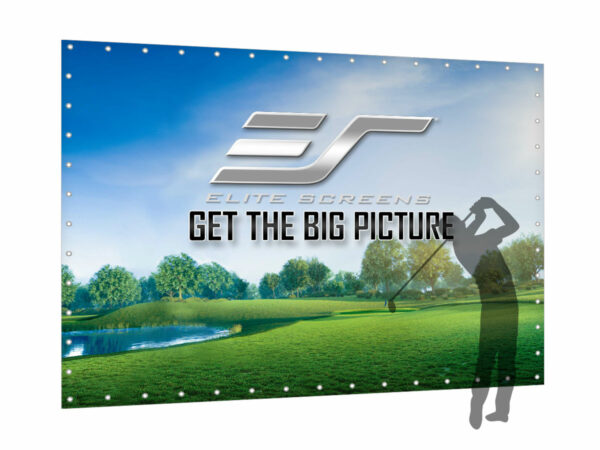Elite Screens Golfsim Diy 85" Diag10x10' Impact Screen for Golf Simulation with Grommets, Black Masking Borders Projector Screen - Elite Screens Inc.
