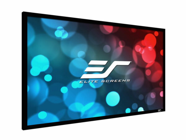 Elite Screens SableFrame 54 x 127" 2.35:1 Fixed Frame Projection Screen with AcousticPro 1080P3 Projection Surface - Elite Screens Inc.