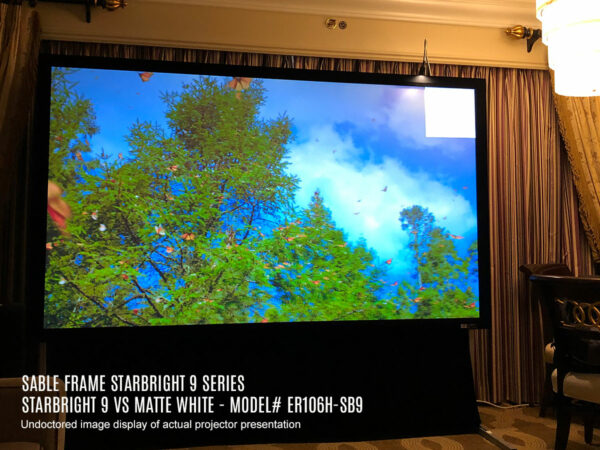 Elite Screens Sable Frame Starbright 9 122" 16:9 4K/8K UHD Ambient Light Rejecting Fixed Frame Projector Screen - Elite Screens Inc.