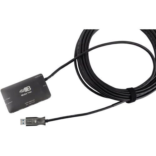 Bullet Train USB 3.1 Gen 1 Fiber Optic Extension Cable with 4-Port Hub (131.2') - Bullet Train