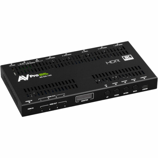AVPro AC-DA14X Edge 40Gbps 8K 1x4 Distribution Amplifier with Advanced EDID Management - AVPro