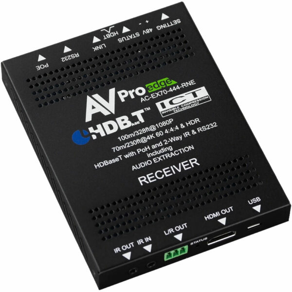 AVPro AC-EX70-444-RNE-P Edge 4K 4:4:4 HDMI 2.0 over HDBaseT Receiver with Power Supply (230') - AVPro