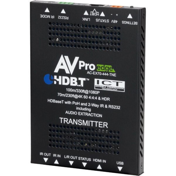 AVPro AC-EX70-444-TNE Edge HDBaseT Transmitter with PoH, 2-Way IR and RS-232 (230') - AVPro