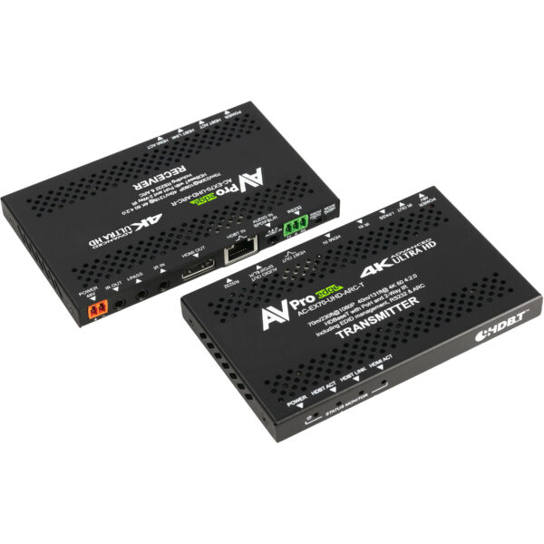 AVPro AC-EX70-UHD-ARC Edge Ultra-Slim 4K HDMI over HDBaseT Extender Set with Audio Return Channel (131') - AVPro