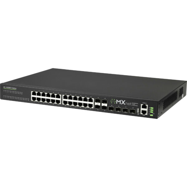 AVPro Edge AC-MXNET-SW24 24-Port Gigabit PoE+ Compliant Network Switch with 10G SFP+ - AVPro