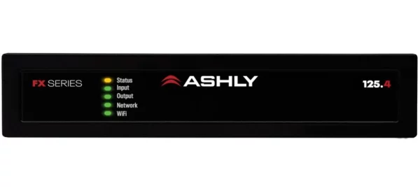 Ashly FX125.4 1/2-Rack Compact 4-Chan Power Amp with DSP, 4 x 125W @ 4/8 Ohms, 2 x 250W @ 70V, mounting kit optional - Ashly Audio