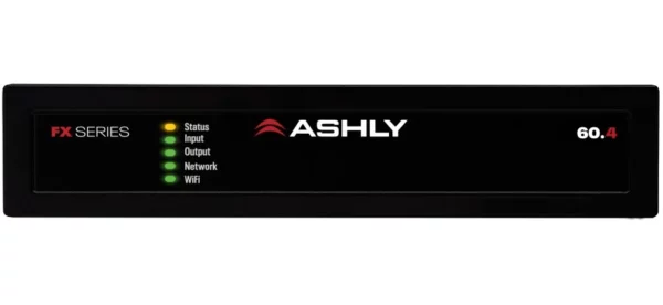 Ashly FX60.4 1/2-Rack Compact 4-Chan Power Amp with DSP, 4 x 60W @ 4/8 Ohms, 2 x 120W @ 70V, mounting kit optional - Ashly Audio