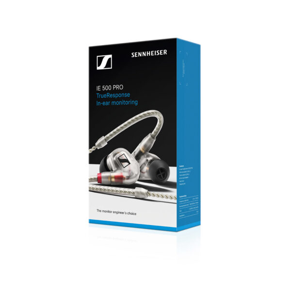 Sennheiser IE 500 PRO Clear In-ear monitoring headphones featuring SYS 7 dynamic transducer and detachable 1.3m twisted clear cable - Sennheiser Electronic Corp.