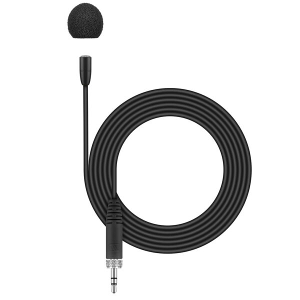 Sennheiser MKE ESSENTIAL OMNI-BLACK Lavalier microphone (omnidirectional, pre-polarized condenser) with 1.6m cable for XS Wireless and evolution wireless, black - Sennheiser Electronic Corp.
