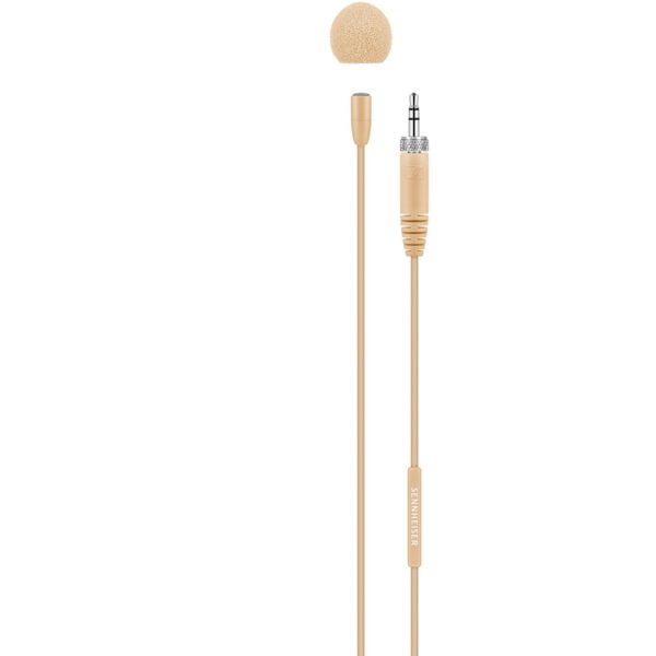 Sennheiser MKE ESSENTIAL OMNI-BEIGE Lavalier microphone (omnidirectional, pre-polarized condenser) with 1.6m cable for XS Wireless and evolution wireless, beige - Sennheiser Electronic Corp.
