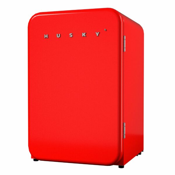 Husky OSFR004-RL Retro Style 3.74 cu. ft. Freestanding Under-Counter Mini Fridge in Red without Freezer - Husky