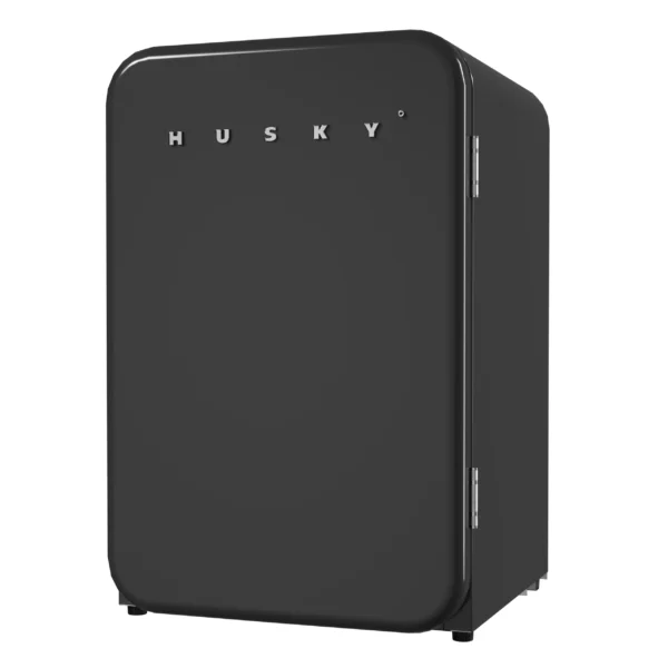 Husky OSFR005-BL 106L Retro Style 3.74 cu. ft. Freestanding Under-Counter Mini Fridge without Freezer (Black) - Husky