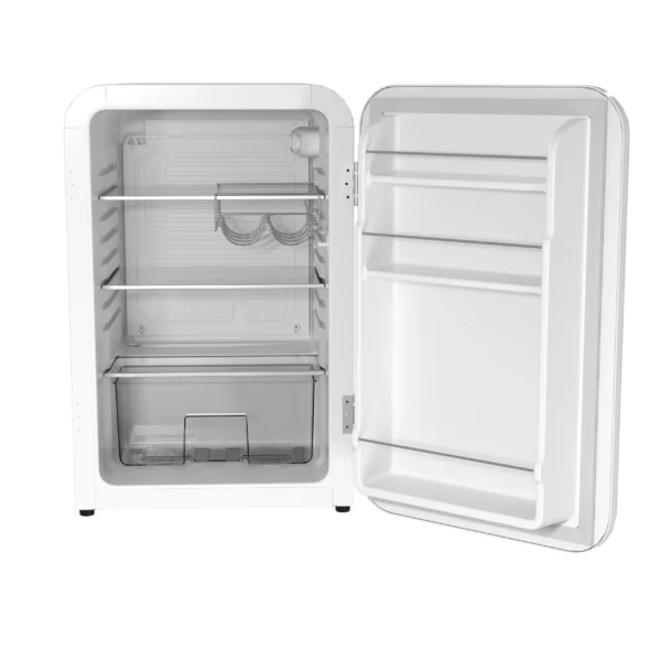 Husky OSFR006-WL 106L Retro Style 3.74 cu. ft. Freestanding Compact Refrigerator Under-Counter Mini Fridge without Freezer (White) - Husky