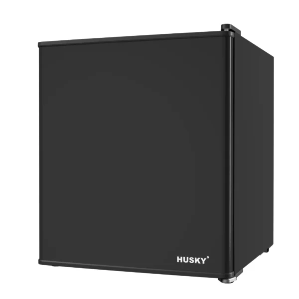 Husky OSFS008-BM Solid Door 1.5 cu. ft. Freestanding Countertop Mini Fridge in Black without Freezer - Husky