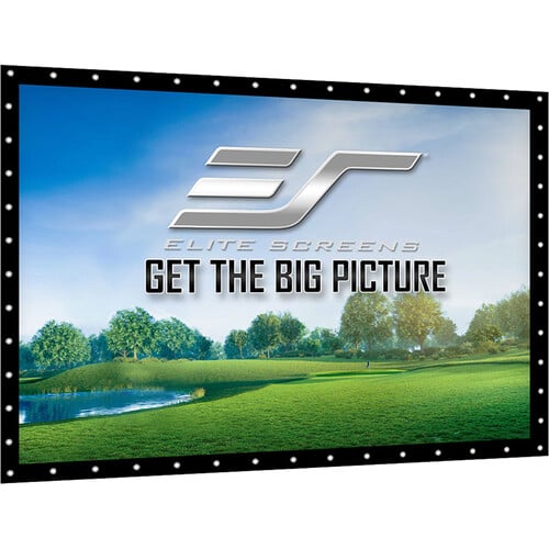 Elite Screens GolfSim DIY, 98" Impact Screen with Grommets (Black Masking Borders) - Elite Screens Inc.
