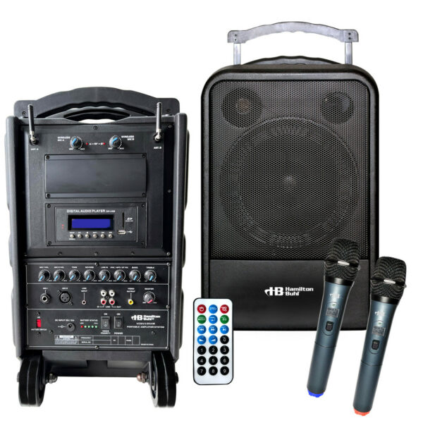 HamiltonBuhl VENU100AM High Quality PA System with Bluetooth and Wireless Handheld Microphones - Hamilton Electronics Corp.