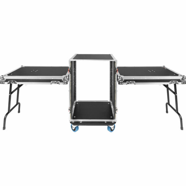 Gator GTOUR16U-TBL ATA Road Rack Case with Dual Fold-Out Tables (17" Depth, 19 RU, with Casters) - Gator Cases, Inc.