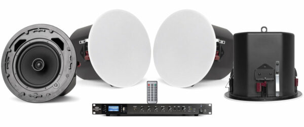 Pure Resonance Audio CFSS-4C8RMA240BT Meeting Room Sound System Featuring 4 C8 8" 70V Ceiling Speakers & RMA240BT 240W Rack Mount Mixer Amplifier - Pure Resonance Audio