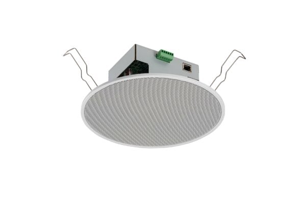TOA Electronics IP-A1PC238 8W PoE IP ceiling speaker w/spring catch mounting hardware. 2 control inputs, 1 control output. Unit price - TOA Electronics
