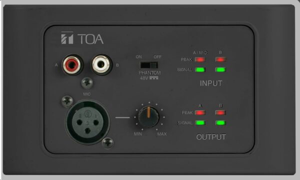 TOA Electronics M-822IOB-AM Audio expander- 2 channels of input and two channels of output over AES (Black) Powered by RD port on M-8080D - TOA Electronics