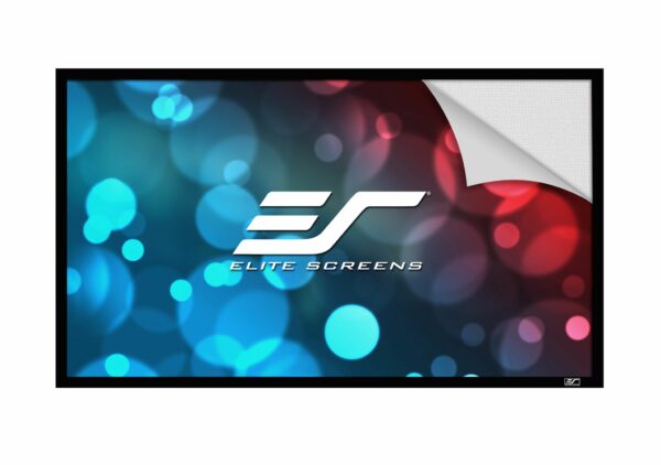 Elite Screens ER135WH1-A1080P3 Sable Frame AcousticPro1080P3 135" Diag. 16:9, Sound Transparent Perforated Weave Fixed Frame Projection Projector Screen - Elite Screens Inc.