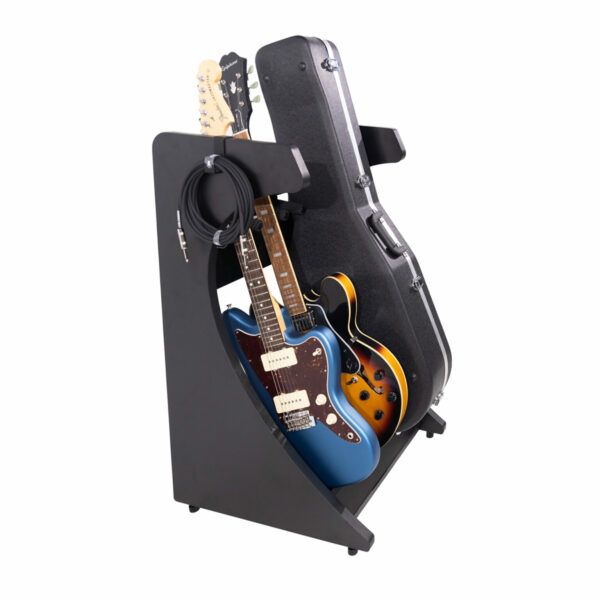 Gator GFW-ELITEGTR3RK-BLK Frameworks Elite Series 3 to 4-Space Guitar & Instrument Case Combo Rack - Standard Black Finish - Gator Cases, Inc.