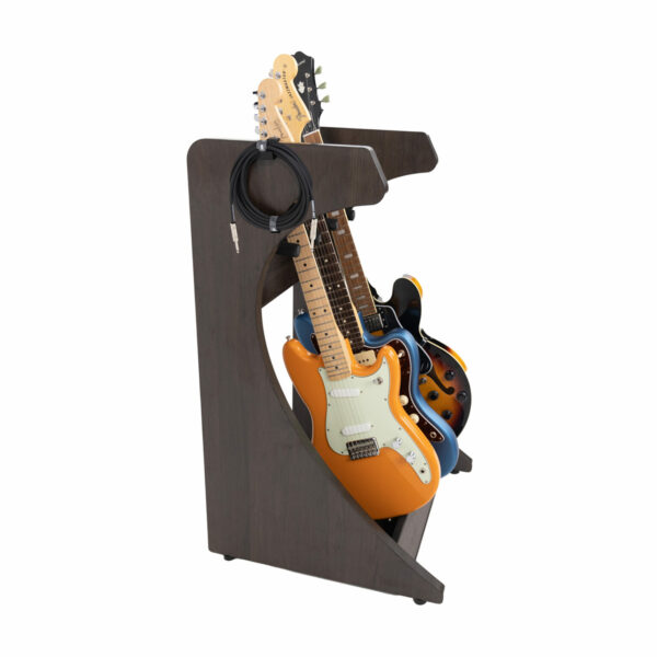 Gator GFW-ELITEGTR3RK-BRN Frameworks Elite Series 3 to 4-Space Guitar & Instrument Case Combo Rack - Dark Walnut Brown Finish - Gator Cases, Inc.