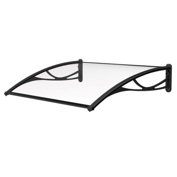 Advaning DA4731-PBS1N PN Series Solid Polycarbonate Awning 47x31, Clear Solid Sheet, Black - Advaning
