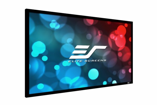 Elite Screens ER135WH1-A1080P3 Sable Frame AcousticPro1080P3 135" Diag. 16:9, Sound Transparent Perforated Weave Fixed Frame Projection Projector Screen - Elite Screens Inc.