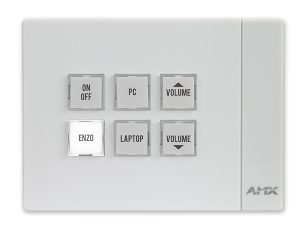 AMX FG2102-06P-W Massio™ 6-Button ControlPad - White - Portrait - AMX