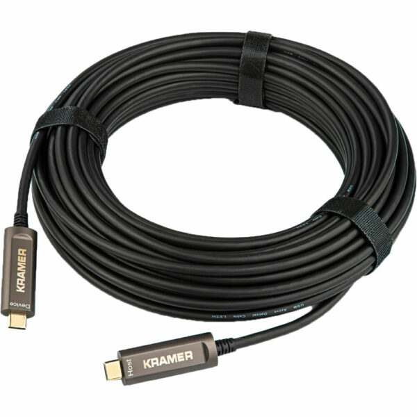 Kramer USB 3.1 Gen 2 Type-C Male to Type-C Male Fiber Optic Cable (50') - Kramer Electronics USA, Inc.