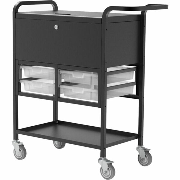 Luxor UCWS003 File Cart with Locking Cabinet and Storage Bins - Luxor