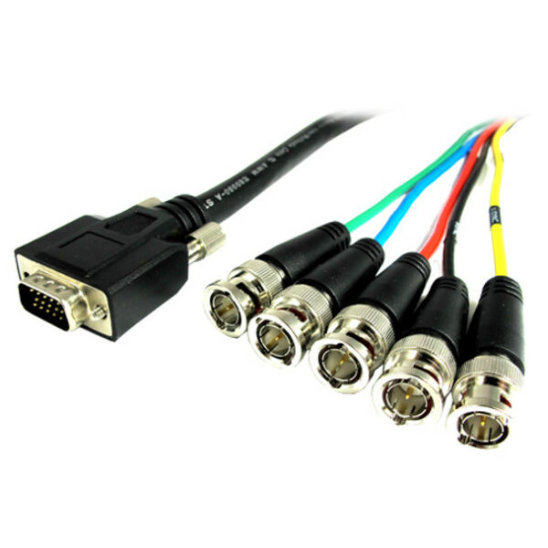 Comprehensive VGA15P-5BP-6HR Pro AV/ITSeries VGA HD15 plug to 5 BNC plugs cable 6ft - Comprehensive