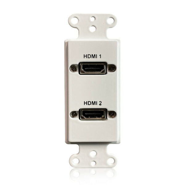 Comprehensive WPD-2HD1-AW Dual HDMI Pass Thru single gang Decorative Wallplate w/ pigtail- White - Comprehensive