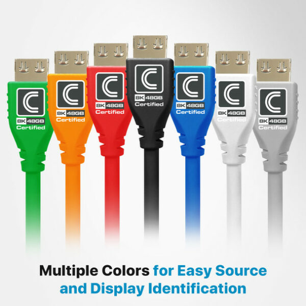 Comprehensive MHD48G-9PROORG Pro AV/IT Integrator Series MicroFlex 48G 8K HDMI Cable 9 feet- Orange - Comprehensive