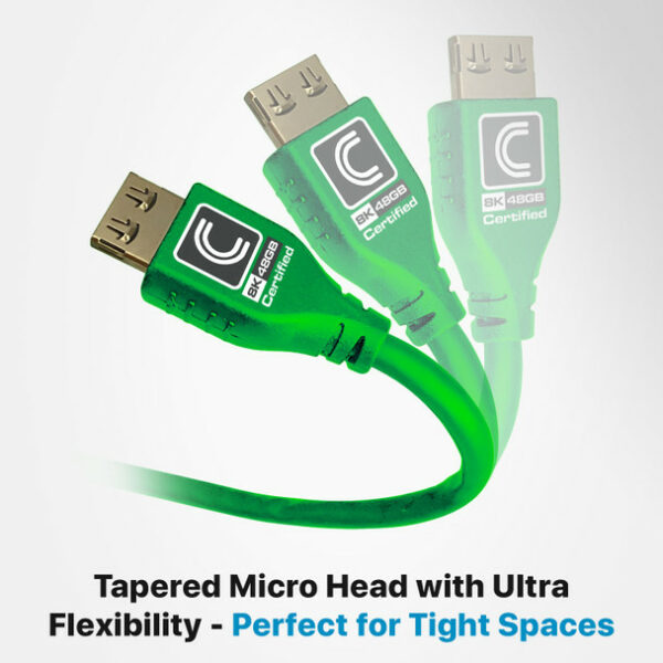 Comprehensive MHD48G-3PROGRN Pro AV/IT Integrator Series MicroFlex 48G 8K HDMI Cable 3 feet- Green - Comprehensive